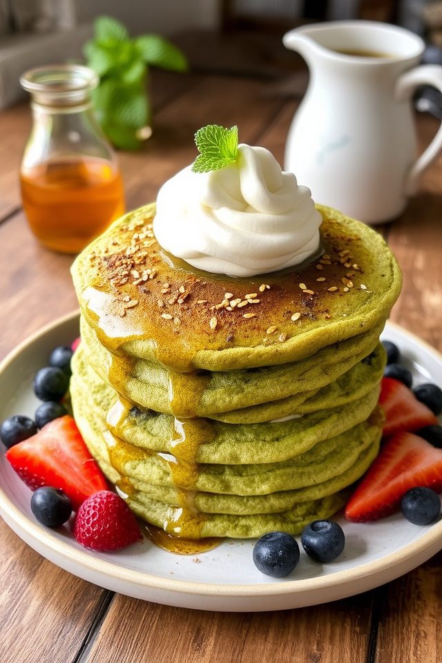 matcha pancake breakfast delight
