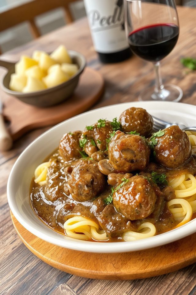 meatballs in mushroom gravy