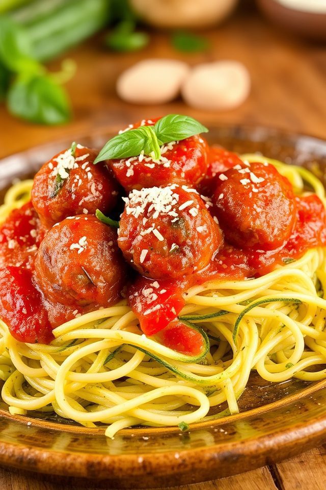 meatballs with zucchini noodles