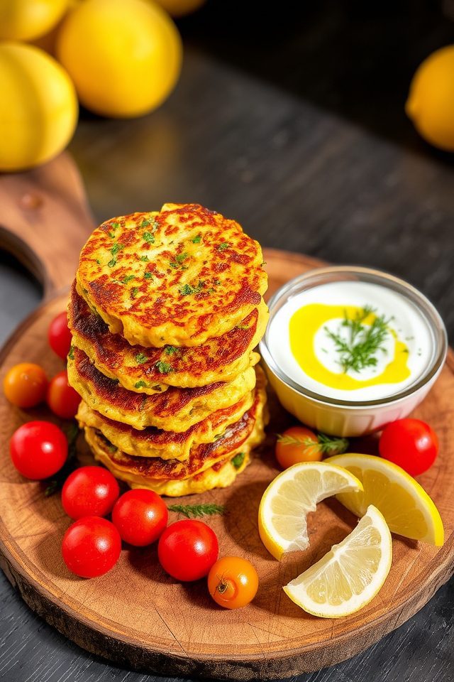 mediterranean corn fritters recipe