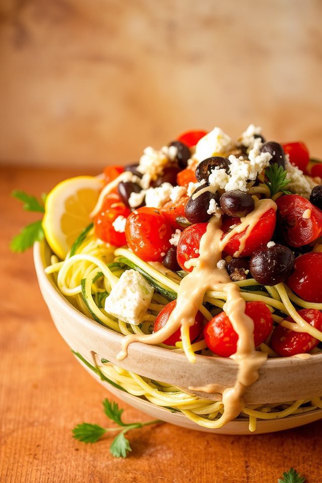 mediterranean inspired zoodle dish