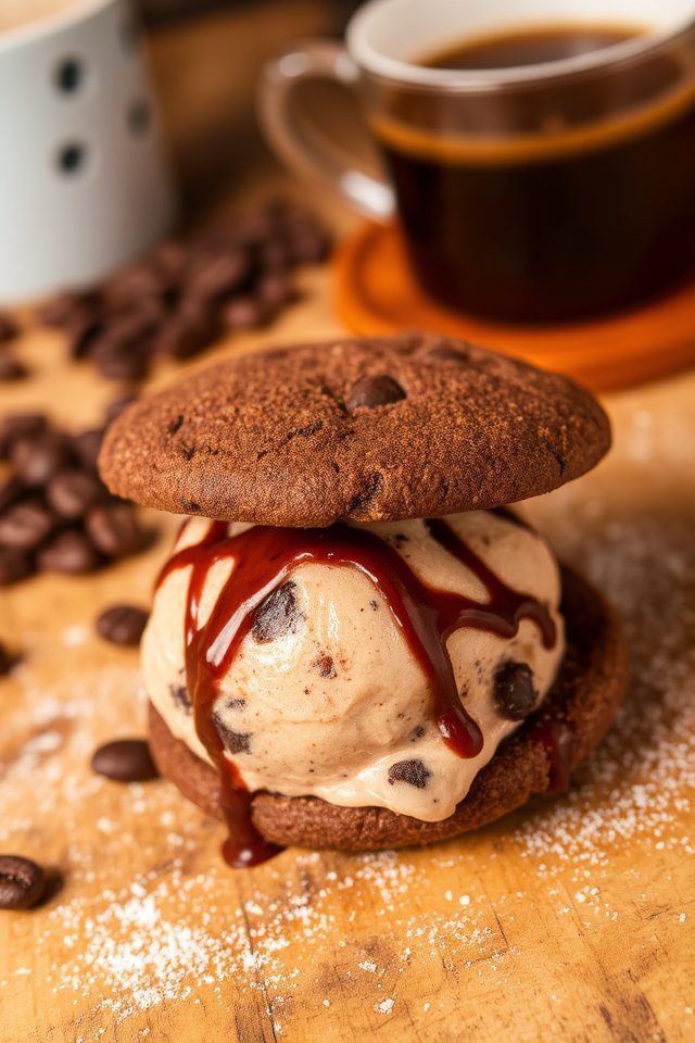 mocha coffee ice cream sandwich