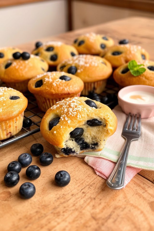 moist blueberry yogurt muffins