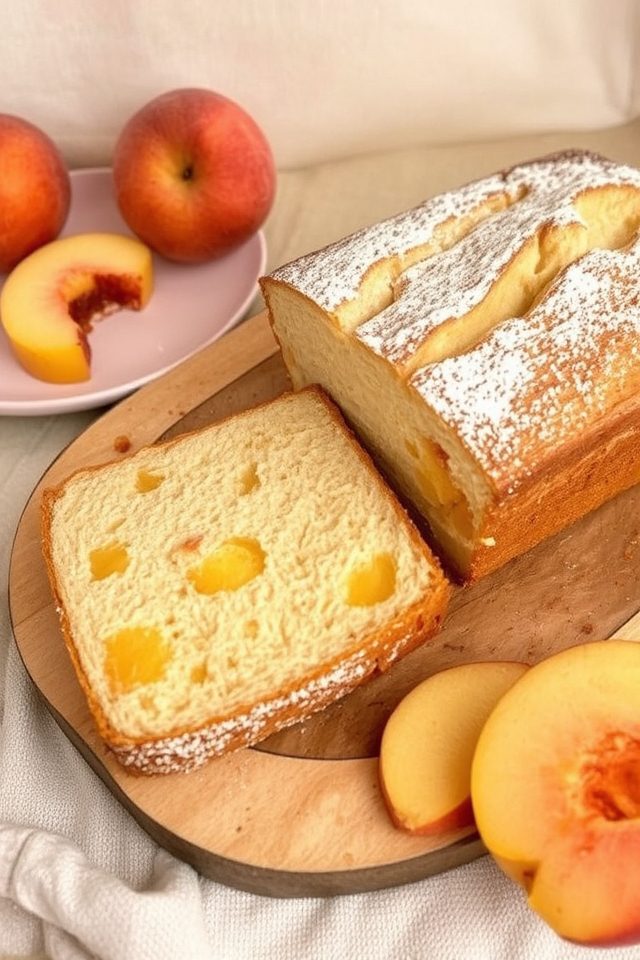 moist peach cream bread