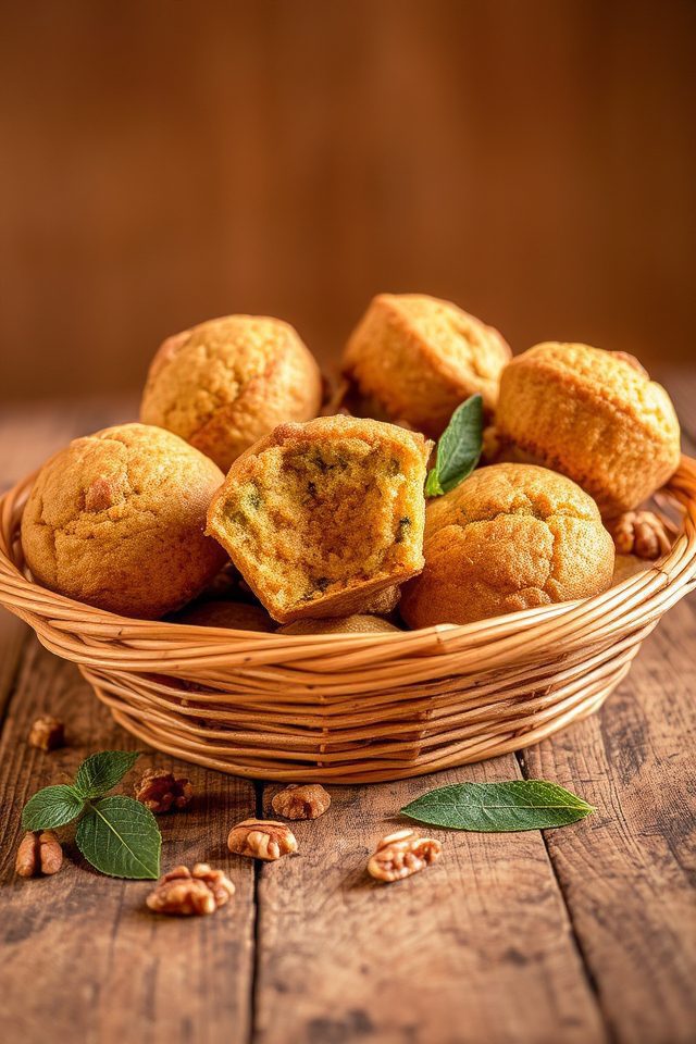 moist zucchini walnut muffins