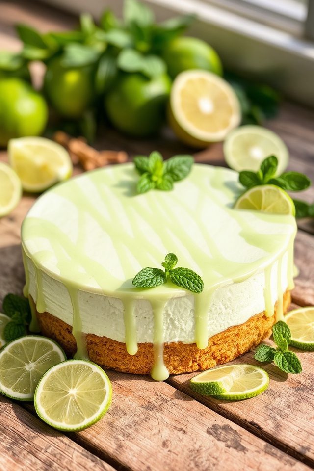 mojito flavored creamy cheesecake