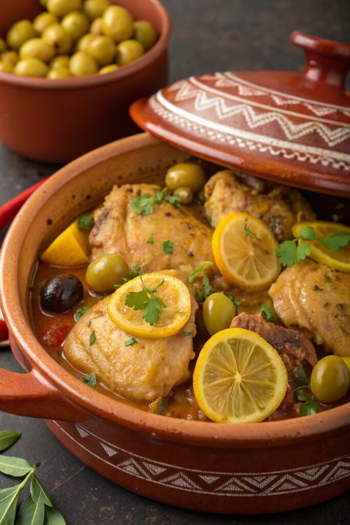 moroccan chicken tagine dish