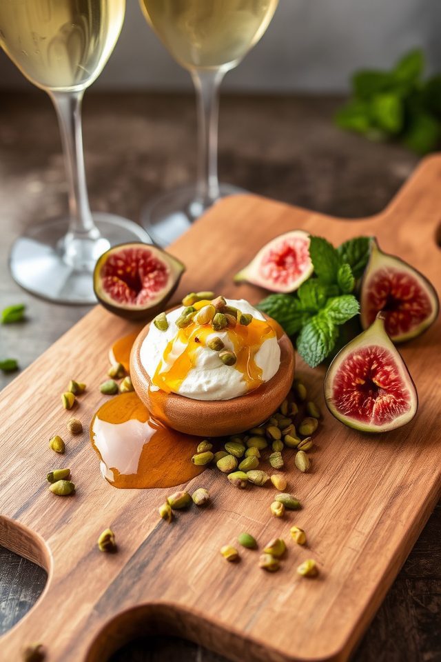 moscato with ricotta spread
