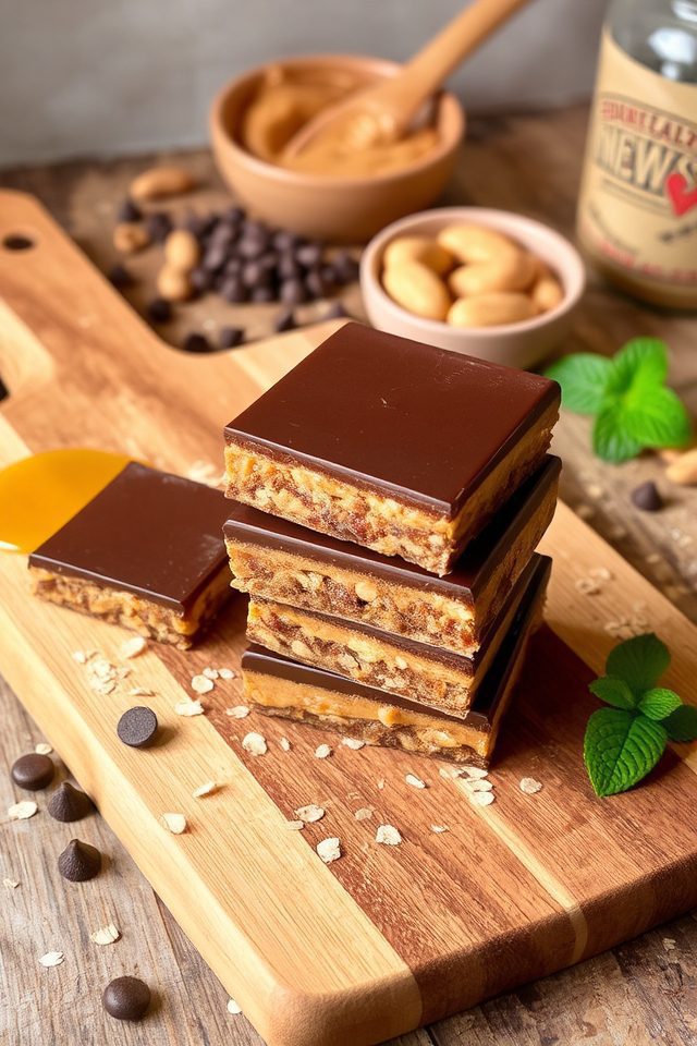 no bake chocolate peanut bars