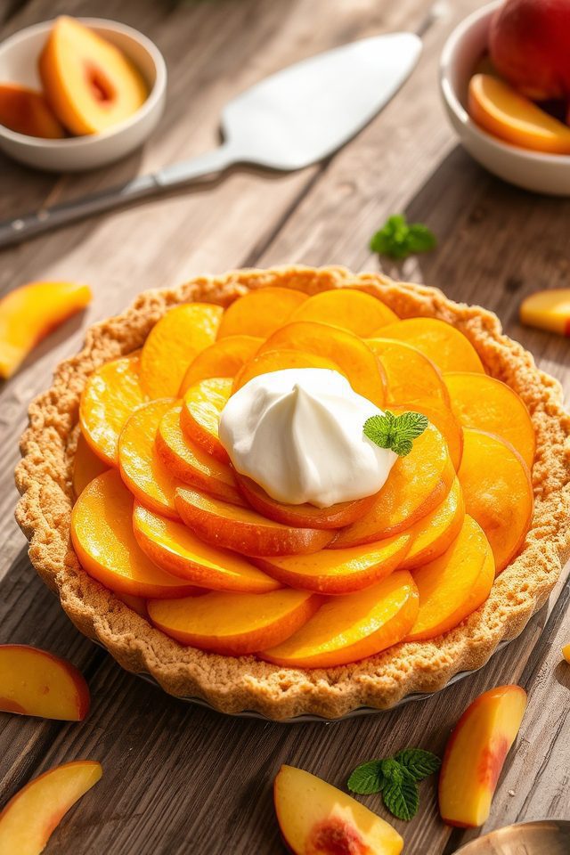 no bake peach pie delight