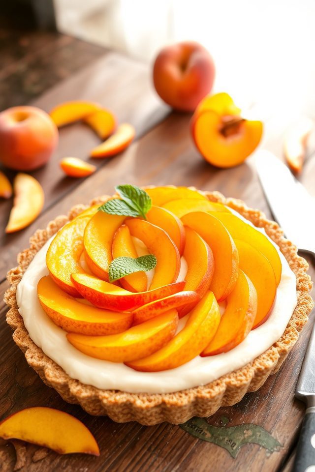 no bake peach tart delight