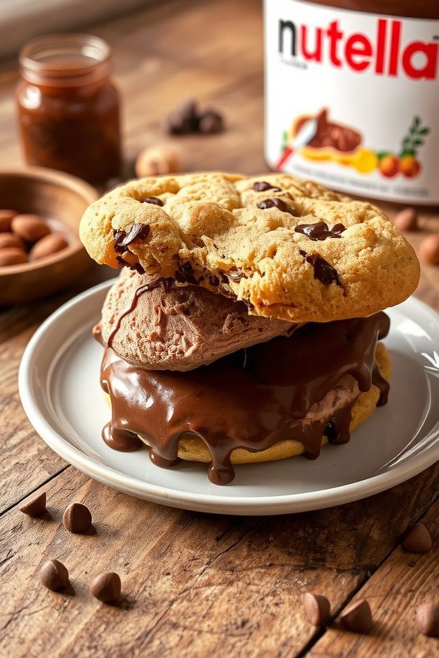 nutella ice cream sandwich delight