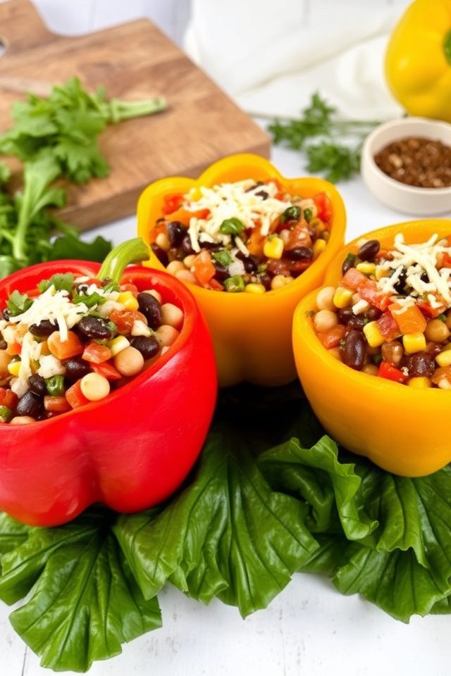 nutritious bean filled peppers