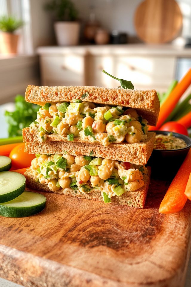 nutritious chickpea salad sandwich