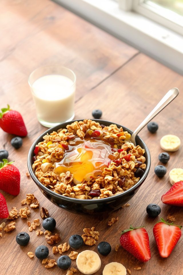 nutritious granola with yogurt