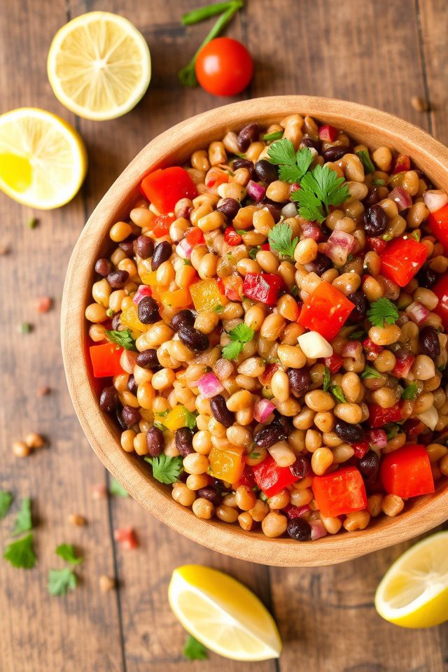 nutritious lentil bean salad