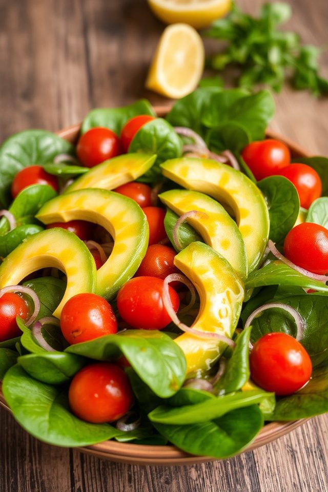 nutritious spinach avocado salad