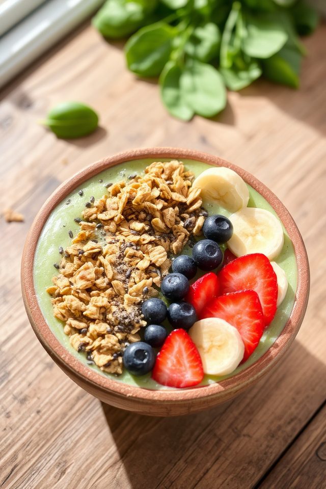 nutritious spinach smoothie bowl