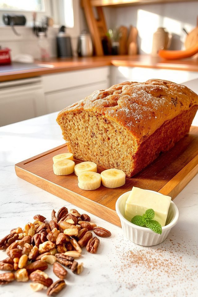 nutty sweet warm banana bread