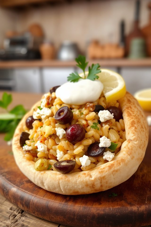 orzo in pita bread