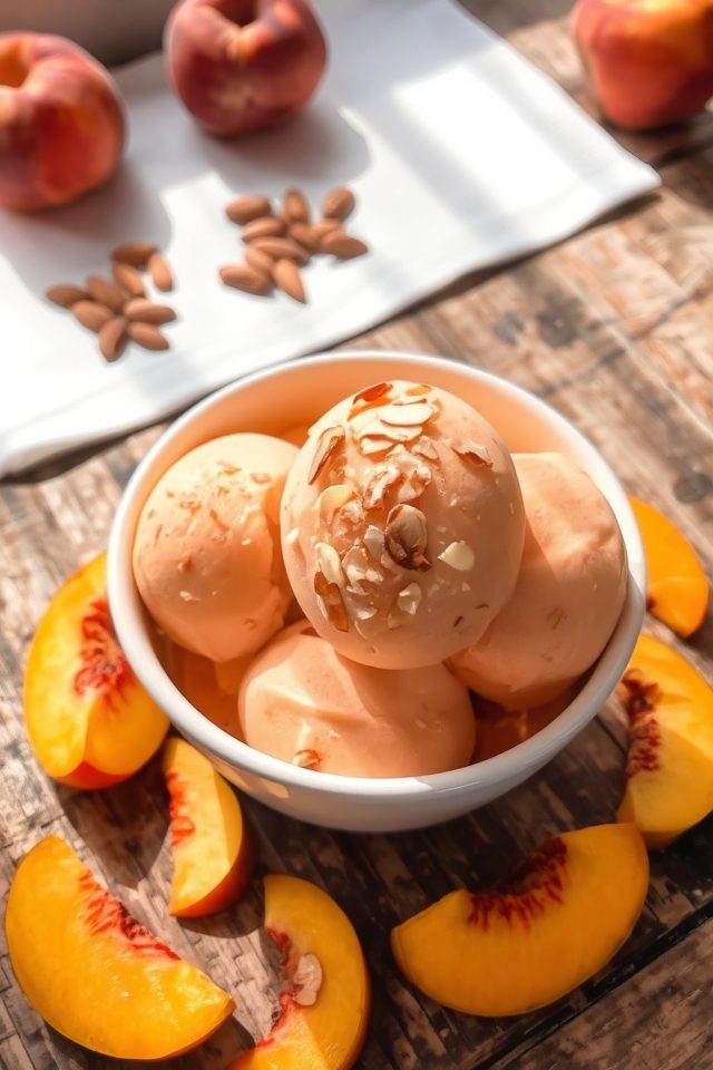 peach almond gelato delight