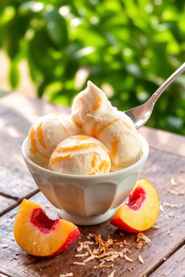 peach coconut vegan ice cream