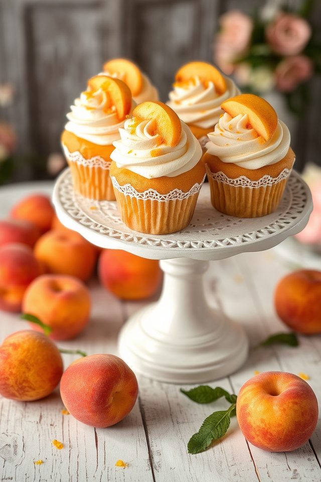 peachy cream cheese cupcakes