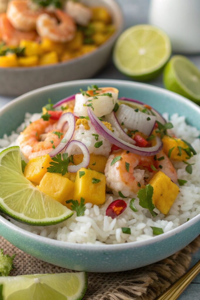 mixed seafood citrus dish