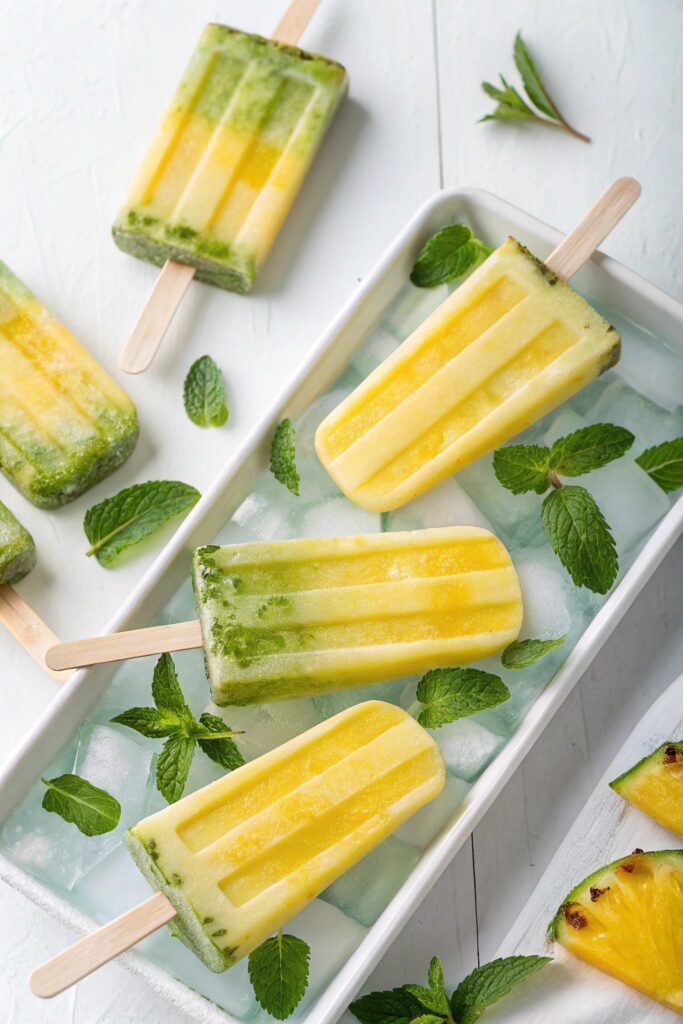 pineapple mint frozen pops