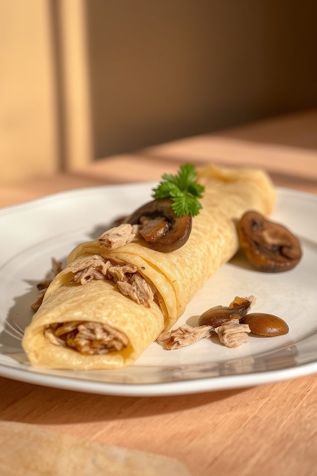 pork filled french crepes