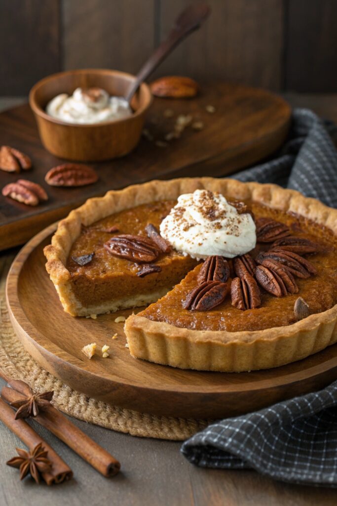 creamy pumpkin with pecans