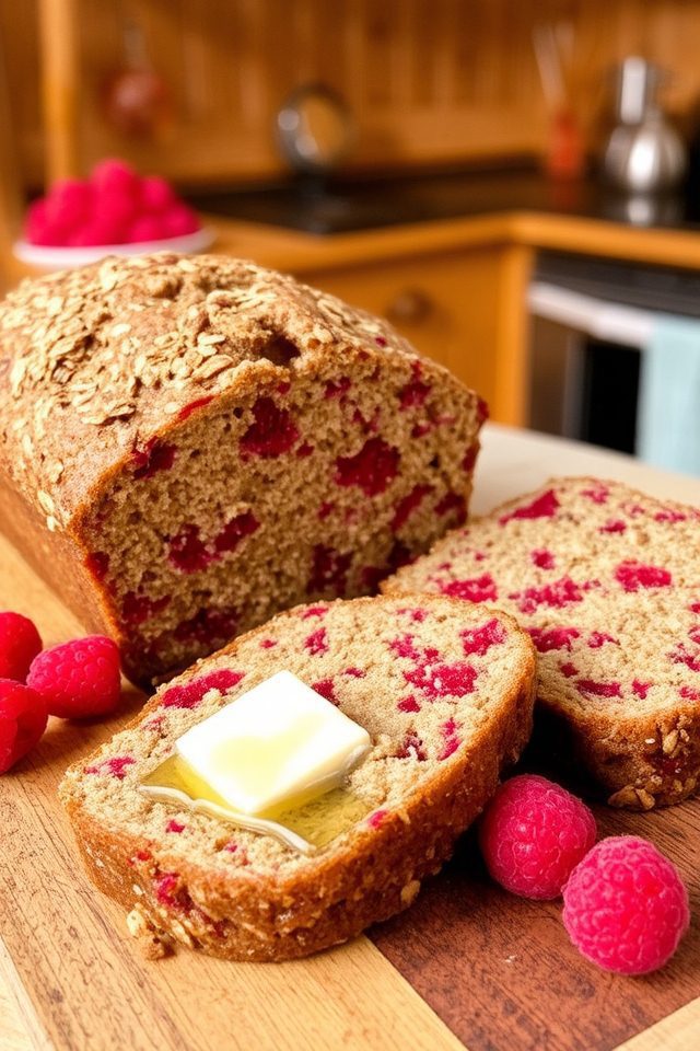 quick raspberry oatmeal bread