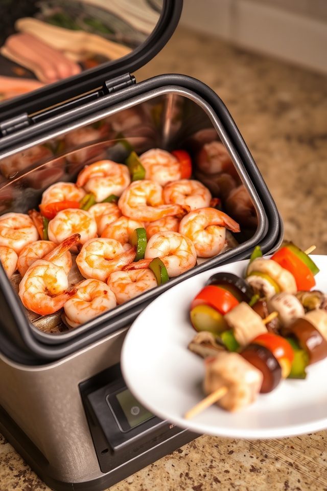 quick shrimp and veggies