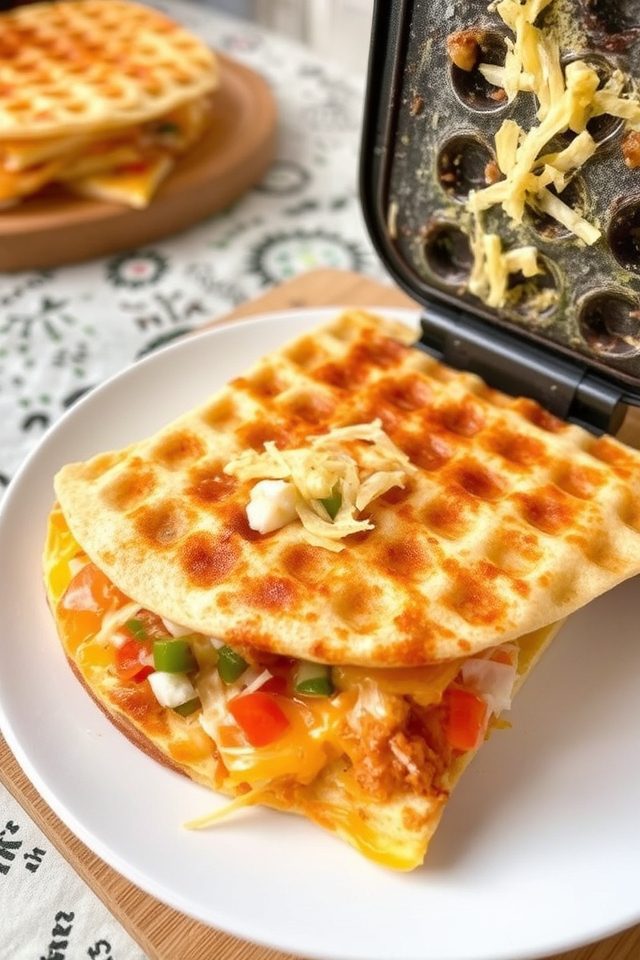 quick waffle quesadillas made
