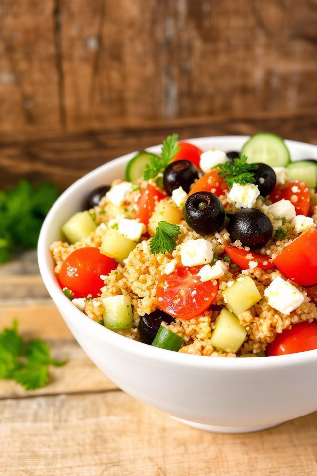 quinoa with greek ingredients