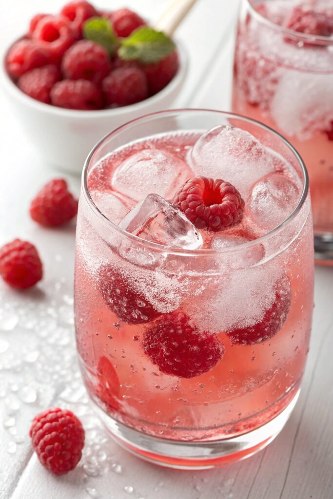 refreshing tart raspberry lemonade