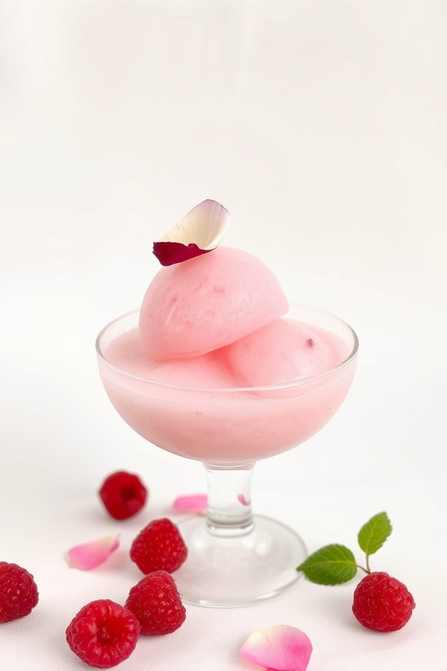 raspberry rose petal sorbet