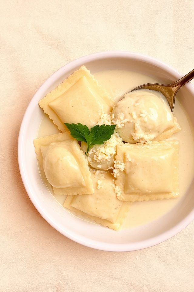 ravioli with cream sauce