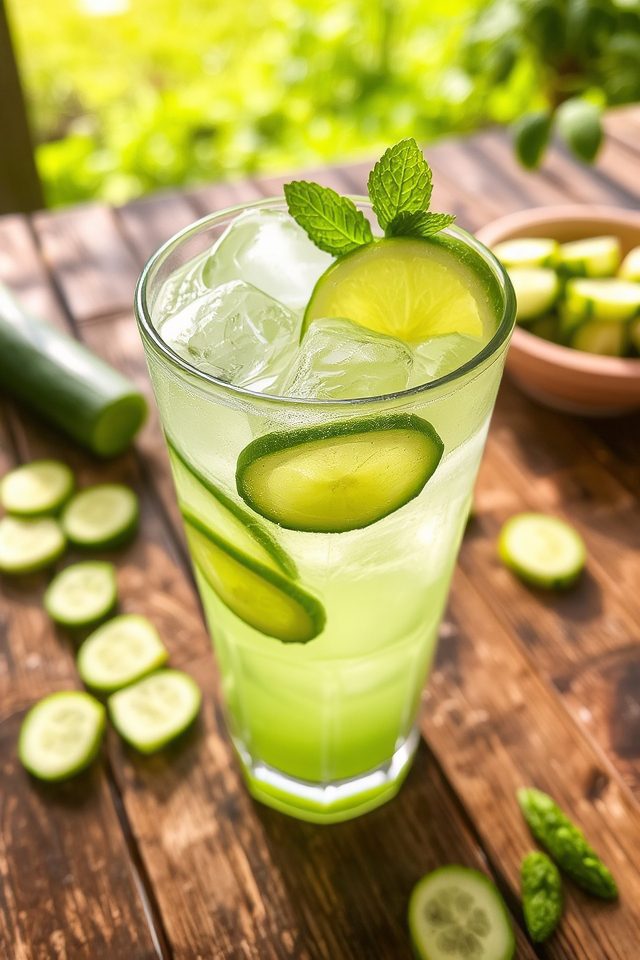 refreshing cucumber lime beverage