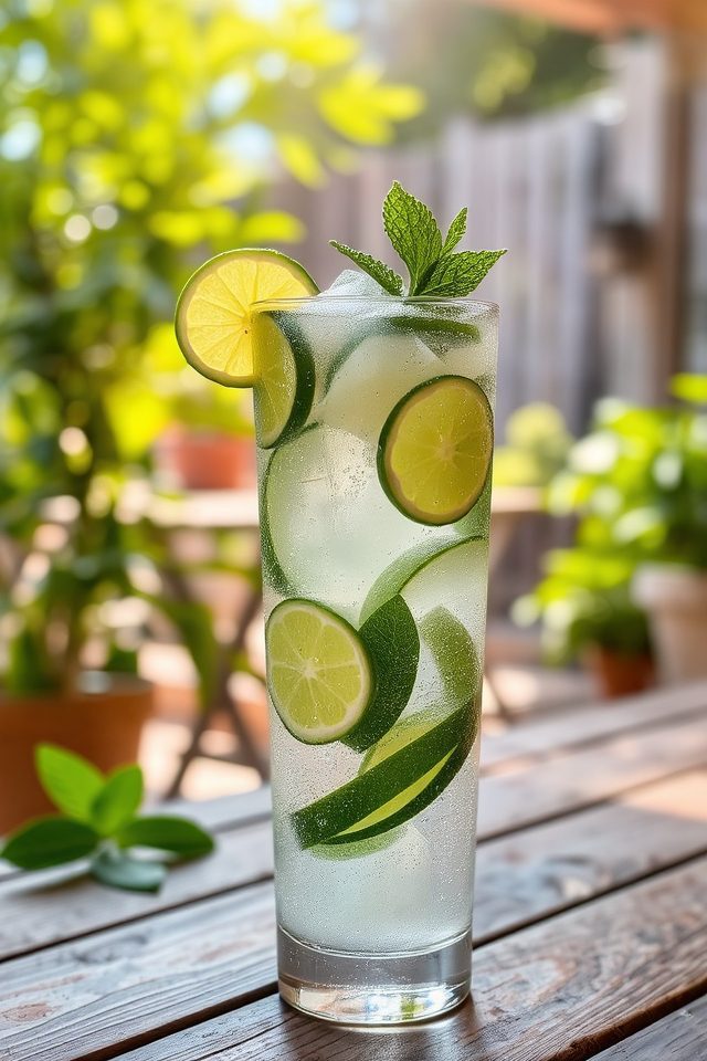 refreshing cucumber lime cocktail