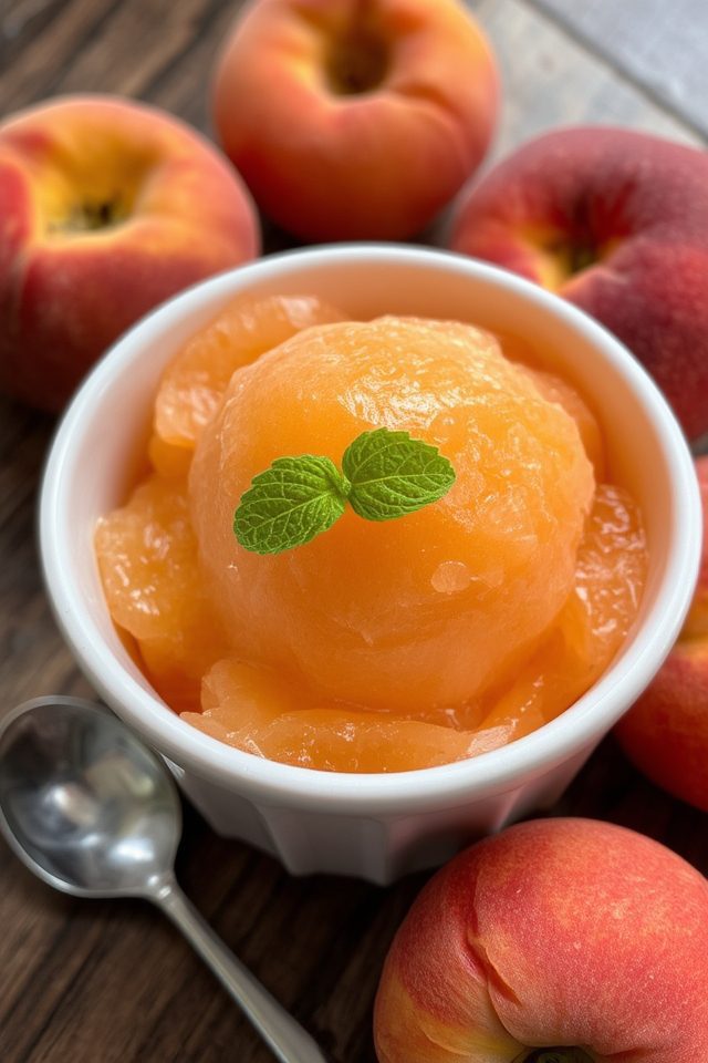 refreshing peach frozen dessert