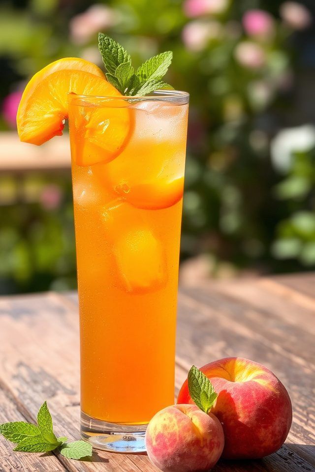refreshing peach iced tea