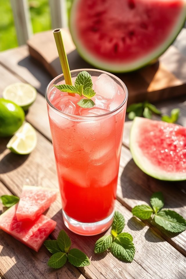 refreshing watermelon mint cocktail