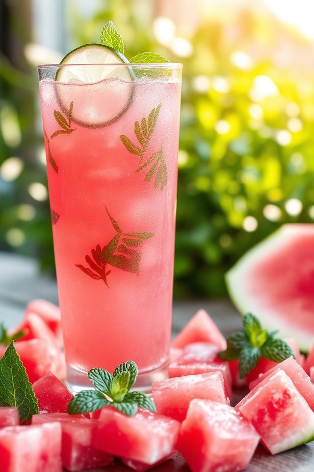 refreshing watermelon mint drink