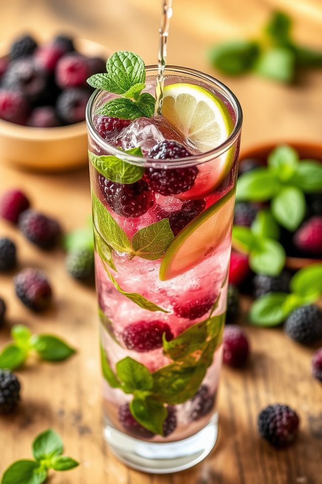 revitalizing berry basil cocktail