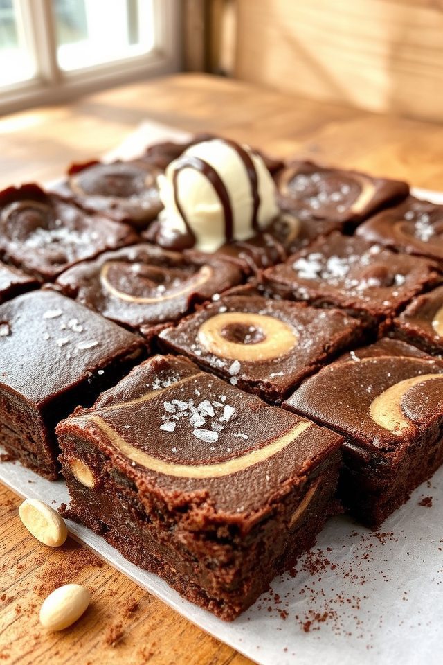 rich fudgy peanut butter brownies