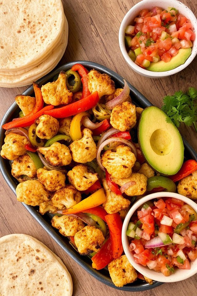 roasted cauliflower fajitas recipe