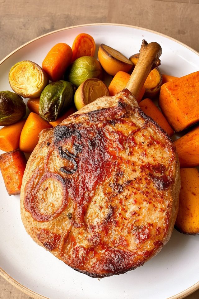 roasted pork chops dinner