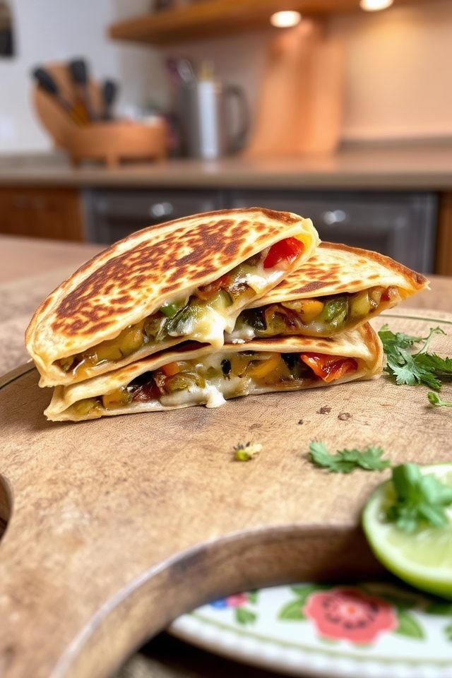 roasted veggie quesadilla delight