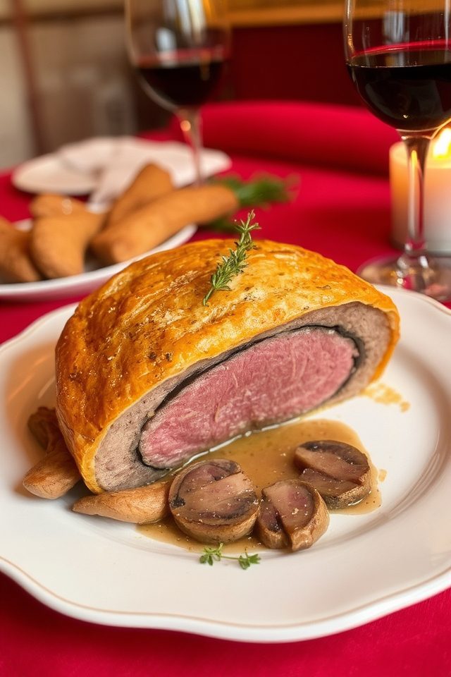 romantic beef wellington dinner